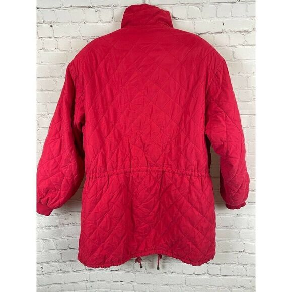 ALORNA Vintage red padded shoulder pads full zipper belted jacket coat 2X-3X - Picture 7 of 9